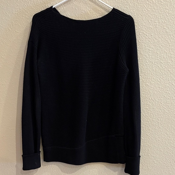 Black Ribbed Knit Sweater - Picture 2 of 2